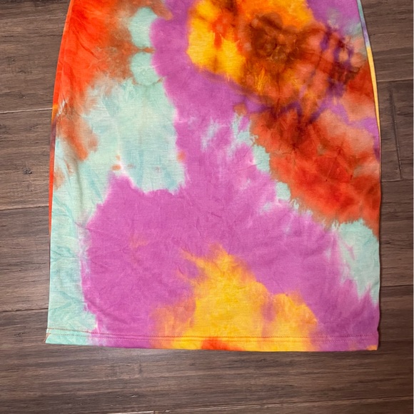PatPat Rave Party Summer Tie Dye Bright Colorful Dress Size Medium Women’s - Picture 2 of 12